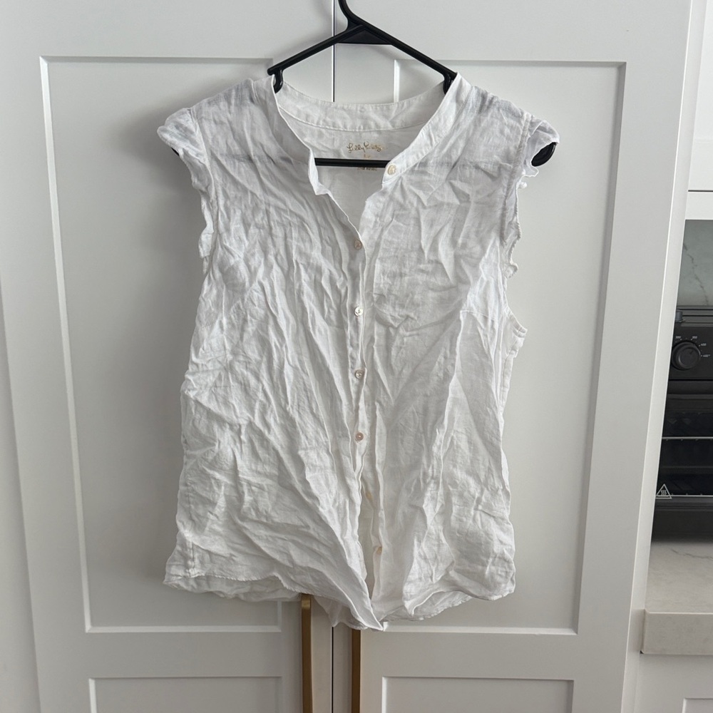 Lilly Pulitzer Sleeveless Button-Up Top Size Medium